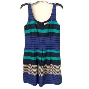 Ann Taylor LOFT Multicolor Striped Fit & Flare Cocktail Career Dress